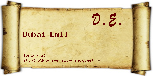 Dubai Emil névjegykártya